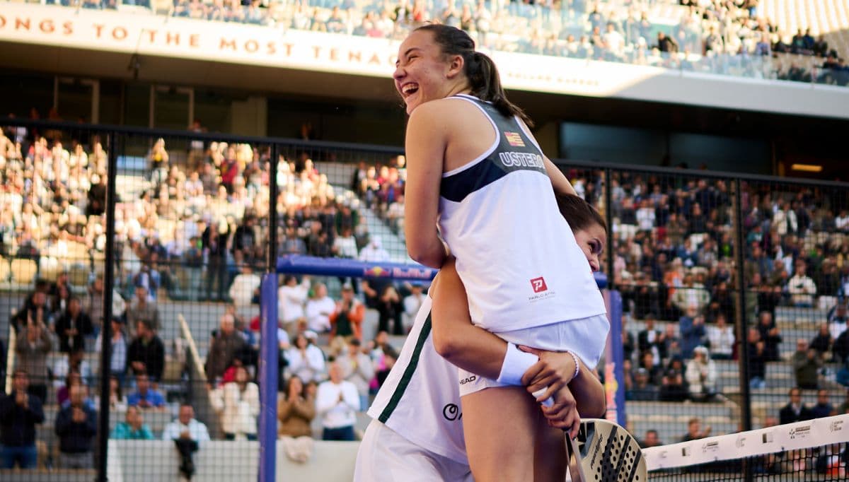 Andrea Ustero célébrant sa victoire